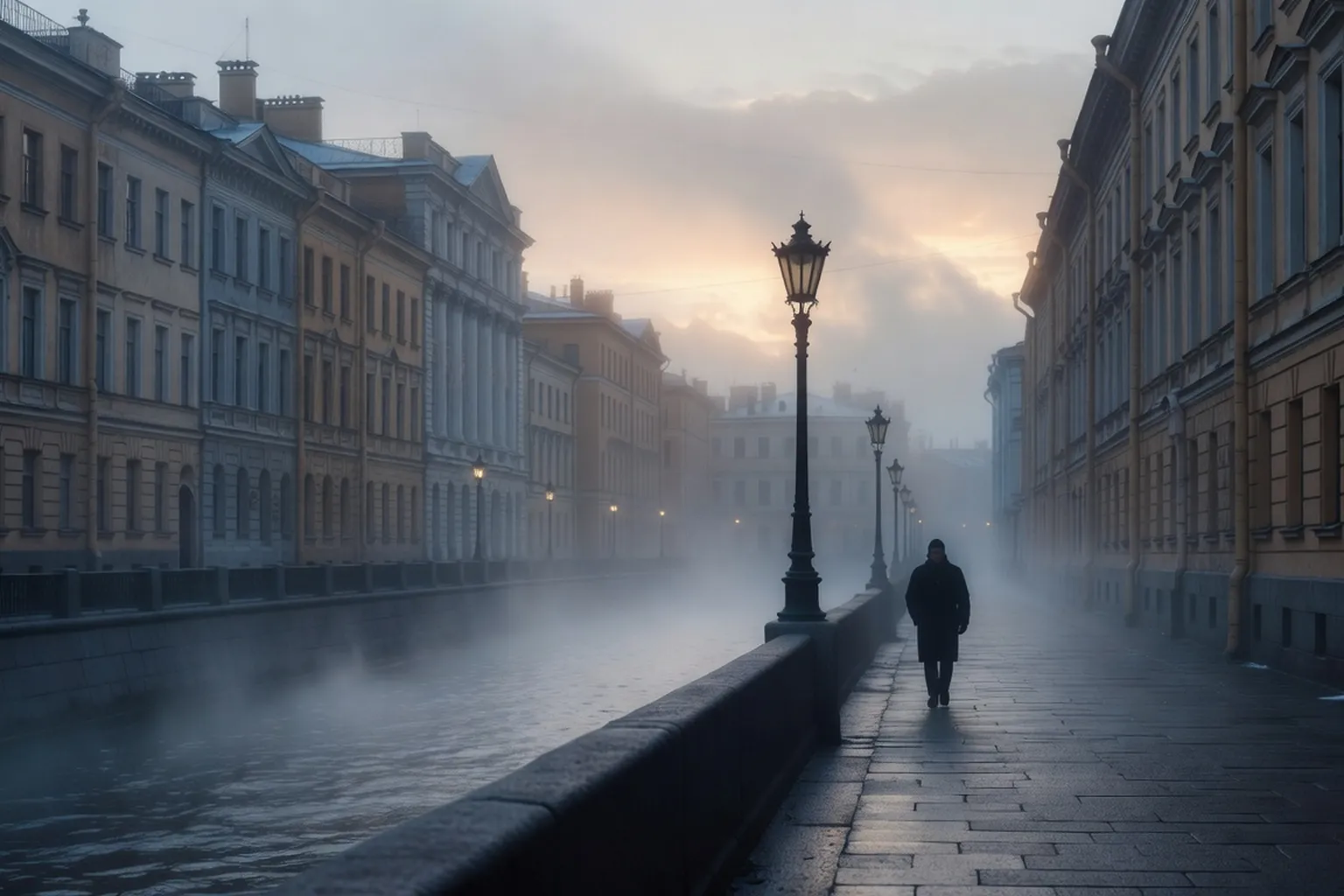 Saint-P&eacute;tersbourg brumeuse, ambiance du roman P&eacute;tersbourg d'Andrei Biely