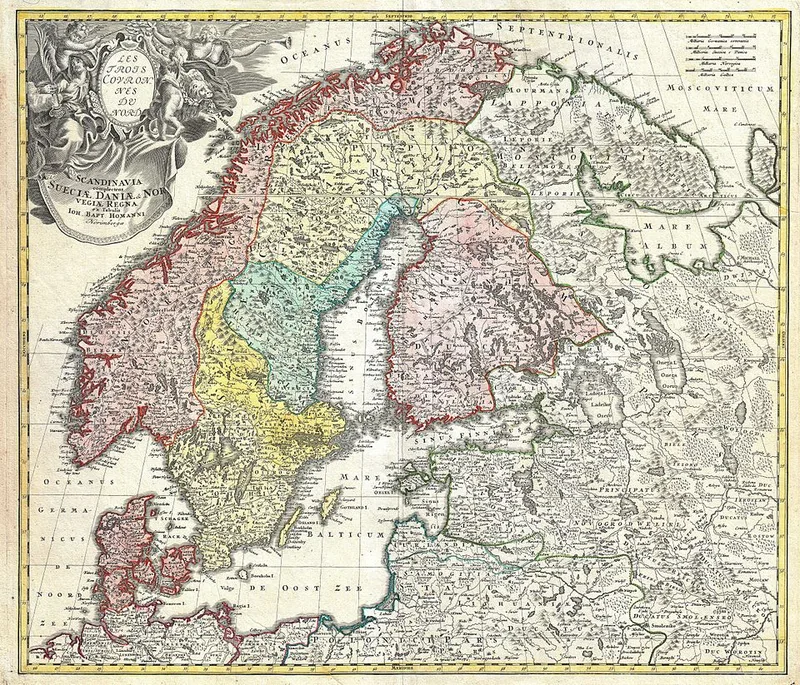 Carte Russie Blanche ou Moscovie par Jacques Peeters, 1692, cartographie flamande