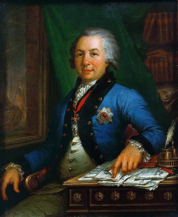Portrait de Gavrila Derjavine, po&egrave;te russe du XVIIIe si&egrave;cle, peinture de Vladimir Borovikovski
