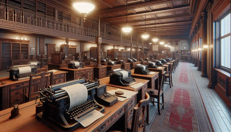 Bureau de r&eacute;daction reconstitau&eacute; au mus&eacute;e de la Presse