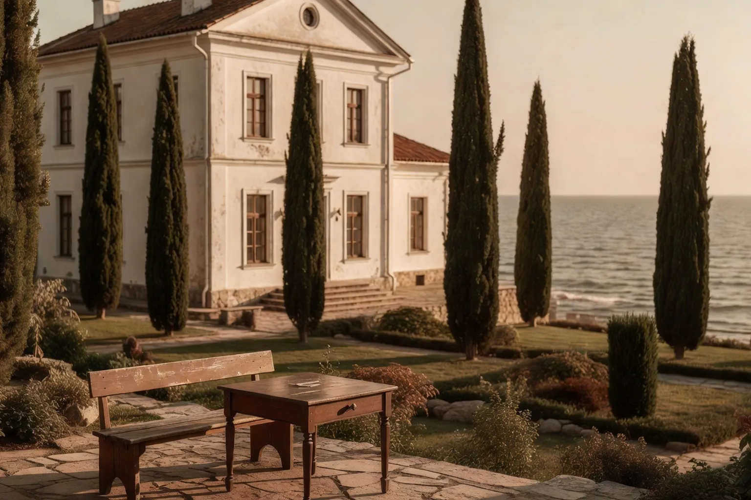 La datcha blanche d'Anton Tchekhov &agrave; Yalta, en Crim&eacute;e