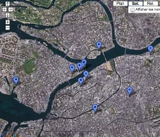 Carte des mus&eacute;es techniques et scientifiques de Saint-P&eacute;tersbourg