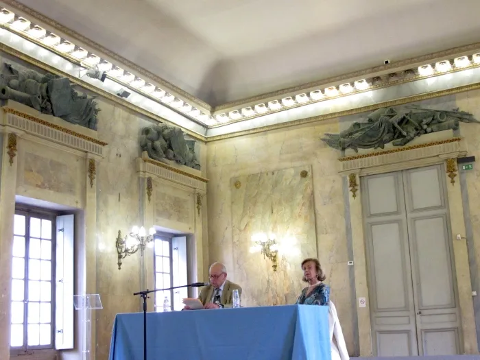 Alexandre Zviguilsky et Comtesse Colette Tolsto&iuml; lors de la r&eacute;ception &agrave; la Mairie de Dijon